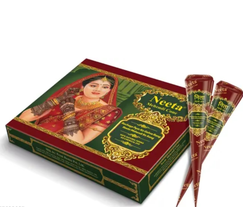 Mehendi Cone  20gm Each Cone (Pack of 12 Cone)