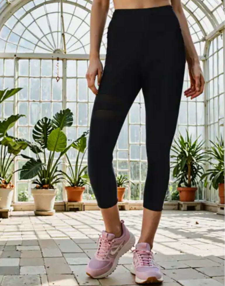 Shein Activewear Mid-Calf Length Contrasting Stripes Leggings